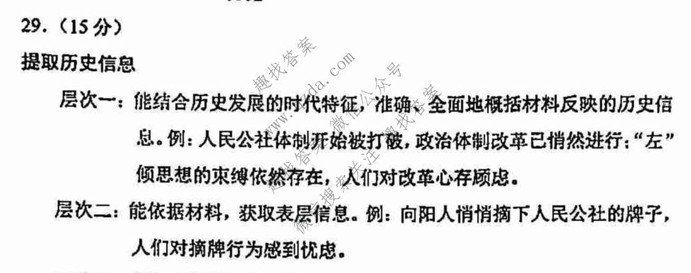 2021-2022学年临沂市高19级阶段学情调研(2021.9)历史答案