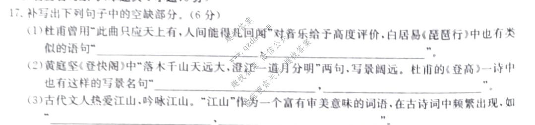 [阳光启学]2024届全国统一考试标准模拟信息卷(十二)12语文XX试题