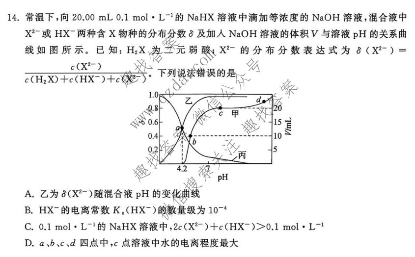 衡中同卷·天舟益考 2026年普通高中学业水平选择性考试模拟信息卷(一)1·化学(无角标)试题