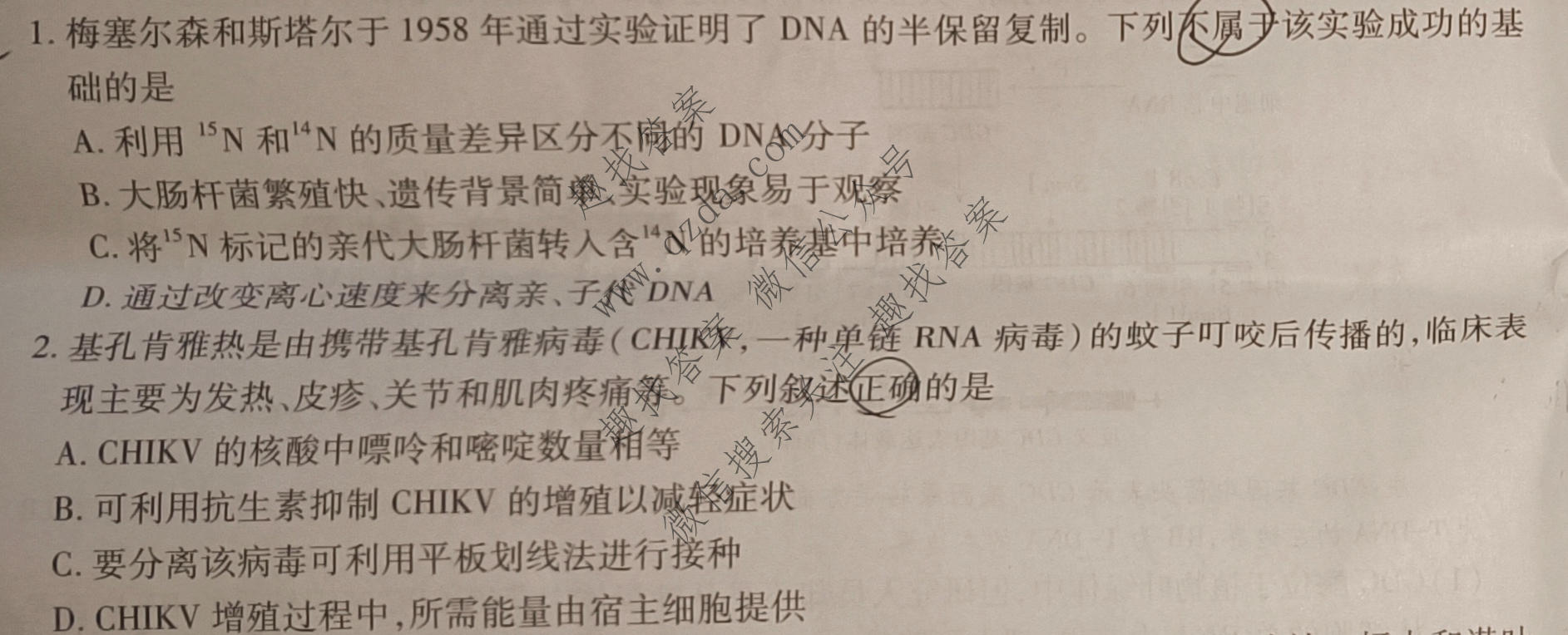 2026届智慧上进 高考冲刺·预测训练(四)4生物SX-26-1试题