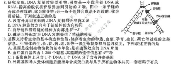 点石联考 2026届高一年级6月练习卷生物试题