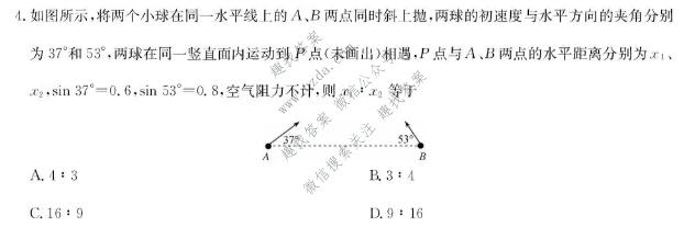 九师联盟 2027届9月高三联考(9/1)物理W试题