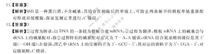河南省新未来2026-2027学年高二年级9月测评生物答案