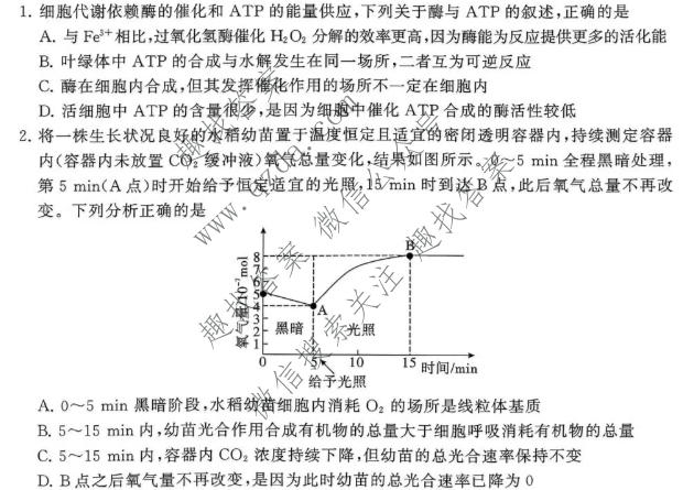 河南省新未来2026-2027学年高三年级9月测评生物试题