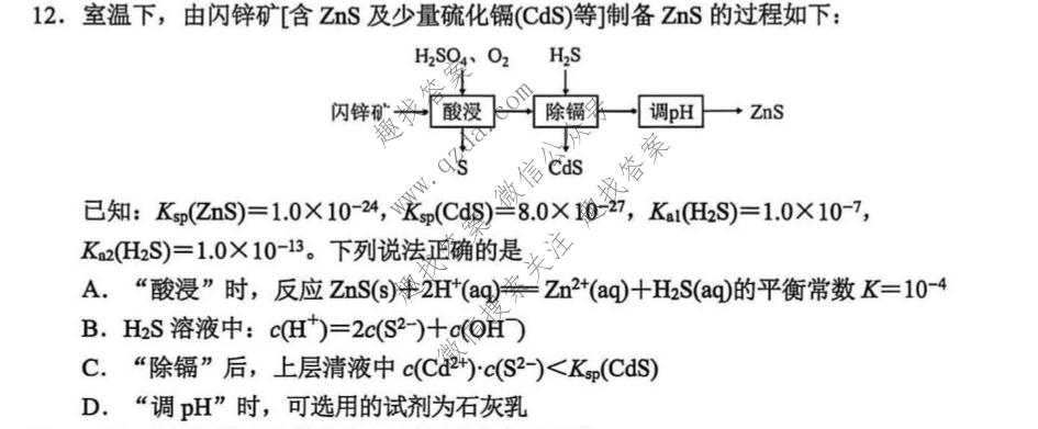 南京市2027届高三年级学情调研(2026.09)化学试题