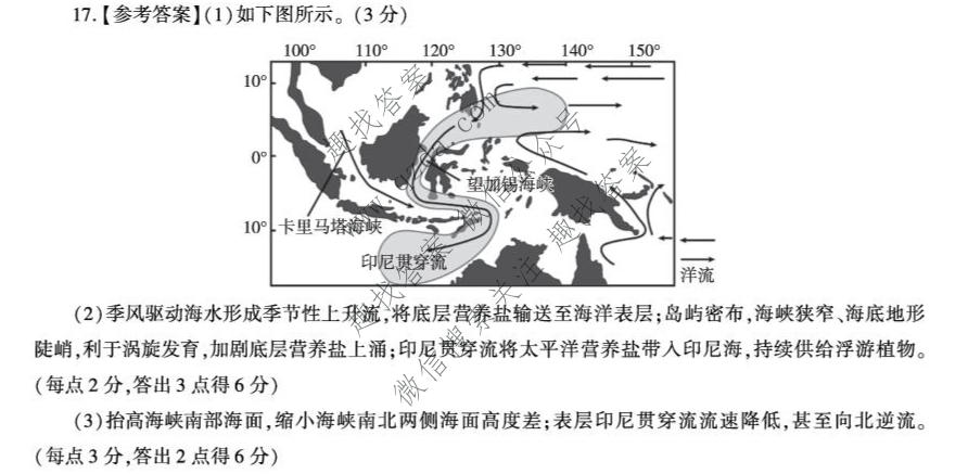 百师联盟 2027届高三年级9月联考②地理(百F)答案