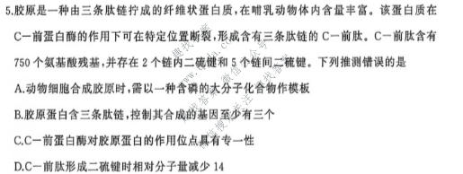 百师联盟 2027届高三年级9月联考②生物(百F)试题