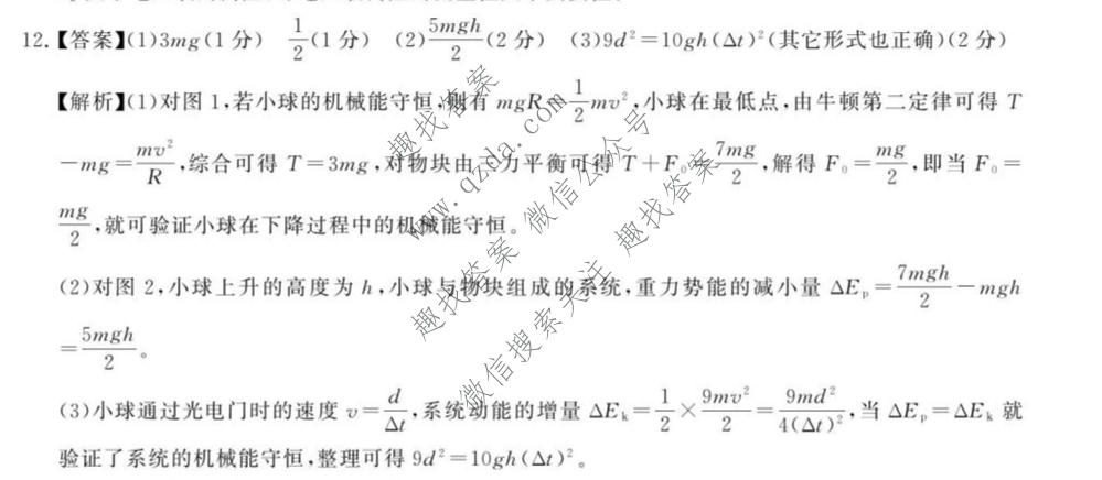 河南省2027届高三年级10月检测训练(T8联考)物理答案