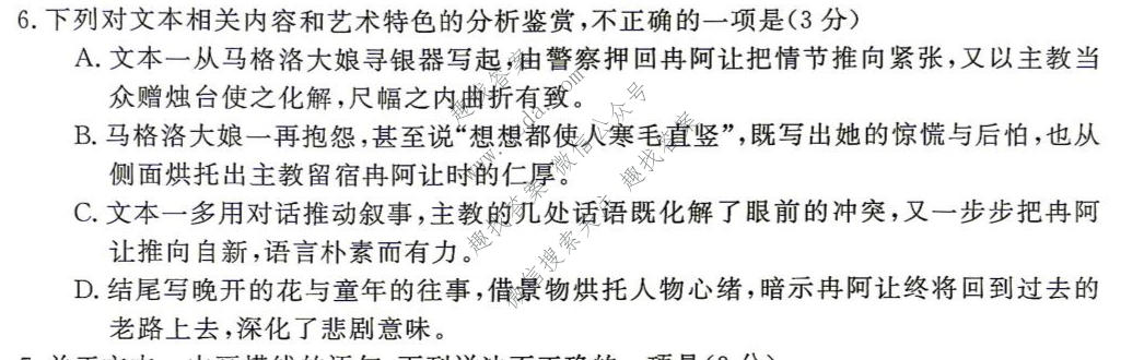 华师联盟 河南省2026-2027学年高三10月质量检测语文试题