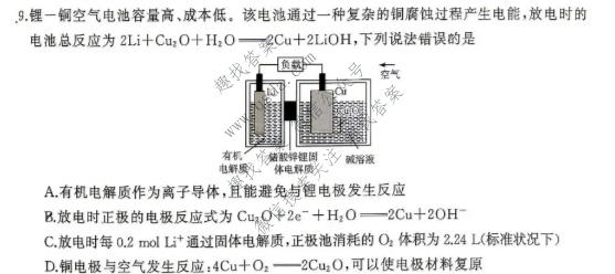 湖南省2026年下学期高二10月校内检测化学试题