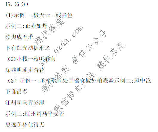 2027广西名校卷第1套 广西名校高考素养评估第一次摸底调研语文答案